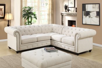 Stanford II Sectional Sofa CM6270IV in Ivory Fabric w/Options [FASS-CM6270IV-Stanford II]