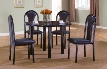 Black High Gloss Finish Contemporary 5PC Dinette w/Octagon Table [HLDS-D852]