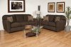 Council Chocolate Fabric Modern Sofa & Loveseat Set w/Options