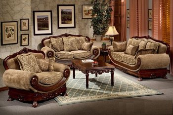 Light Brown Chenille Traditional Sofa w/Optional Items [GYS-G040]