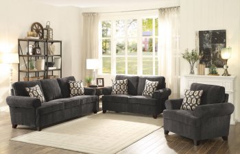 Alessia Sofa-Bed 52825 in Dark Grey Chenille by Acme w/Options [AMS-52825-Alessia]