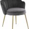 Claire Dining Chair 748 Set of 2 Grey Velvet Fabric by Meridian