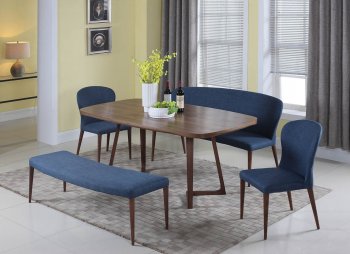 Samira Dining Table Set in Walnut by Chintaly w/Options [CYDS-Samira]