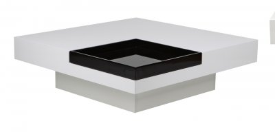 Tiffany Square Coffee Table in White & Black by Whiteline