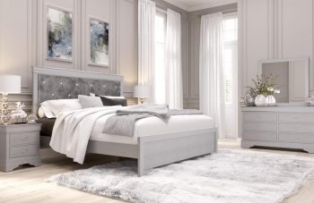 Verona Bedroom Set 5Pc in Silver by Global w/Options [GFBS-Verona Silver]