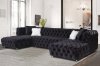 LCL-011 Sectional Sofa in Black Velvet