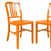 Alton Set of 4 Dining Chairs NA15OR in Orange by LeisureMod