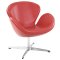 Wing Leather Swivel Lounge Chair Choice of Color by Modway