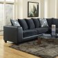 4502 Sectional Sofa in Blue Microfiber & Bi Cast