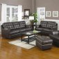 Rich Chocolate Bonded Leather Match Modern Sofa & Loveseat Set