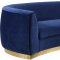 Julian Sofa 620 in Navy Velvet Fabric by Meridian w/Options