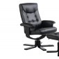 Black Vinyl Modern Stress Free Recliner Chair w/Ottoman