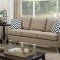 F6908 Sofa & Loveseat Set in Sand Linen-Like Fabric by Boss