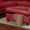 G909B Sectional Sofa w/Ottoman in Red Leatherette by Glory