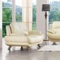 S282-A Sofa in Ivory Leather by Pantek w/Options