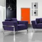 Vogue Sofa & Chair 2Pc Set in Purple Microfiber by VIG