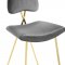 Ponder Bar Stool Set of 2 in Gray Velvet by Modway