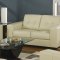 Ivory Bonded Leather Contemporary Living Room w/Tufted Backs