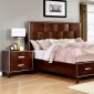 Saﬁre CM7616 Bedroom in Brown Cherry Finish w/Storage Bed