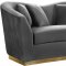 Arabella Sofa 617 in Grey Velvet Fabric by Meridian w/Options