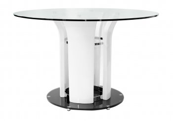 Lola Dining Table in White & Black w/Options by Whiteline [WLDS-Lola]