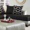 4501 Sectional Sofa in Black Corduroy Fabric & Pewter Bi Cast