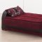 Burgundy Fabric & Black Vinyl Two-Tone Modern Sofa Bed w/Options