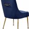 Owen Dining Chair 744 Set of 2 Navy Velvet Fabric by Meridian