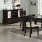 Merlot Finish Modern 5Pc Dining Set w/Glass Top Table