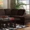 500716 Walker Sectional Sofa by Coaster in Chocolate Fabric