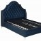 Shayne Upholstered Bed 302101 in Blue Velvet - Coaster w/Options