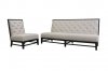 Grey Button Tufted Linen Fabric Modern Sofa & Chair Set