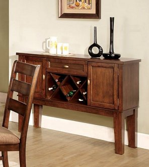 CM3111SV Priscilla Server in Antique Style Oak w/Wine Rack