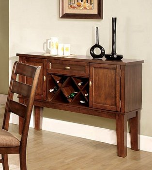 CM3111SV Priscilla Server in Antique Style Oak w/Wine Rack [FABU-CM3111SV Priscilla]