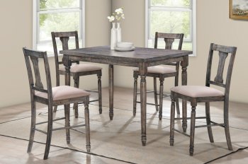 Wallace Dining Set 5Pc 71475 in Weathered Gray by Acme [AMDS-71475 Wallace]