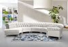 Anabella Sectional Sofa 697 5Pc Cream Velvet Fabric by Meridian