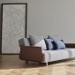 Long Horn D.E. Sofa Bed in Twist Granite 565 - Innovation w/Arms