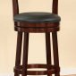 Cherry Finish Traditional Shapel Set of 2 Swivel Pub Chairs