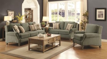 Rosenberg Sofa in Light Sage Fabric 505221 by Coaster w/Options [CRS-505221 Rosenberg]