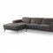 Preston Sectional Sofa in Dark Gray Leather by Whiteline