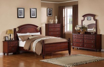 Laura Bedroom in Cherry by Global w/Optional Casegoods