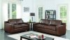 Lonnie Sofa & Loveseat Set in Brown Leather w/Options