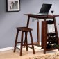 Espresso Finish Classic Minibar Table w/Two Barstools