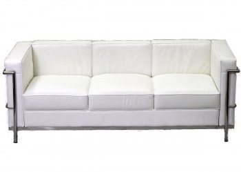 Charles Petite Leather Sofa in White by Modway w/Options [MWS-Charles Petite White]