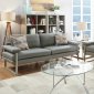 F6559 Sofa & Loveseat Set in Grey Fabric by Boss