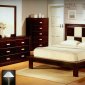 Espresso Finish Contemporary Bedroom w/Optional Casegoods