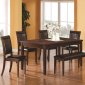 Warm Medium Brown Finish Modern Dining Table w/Optional Items