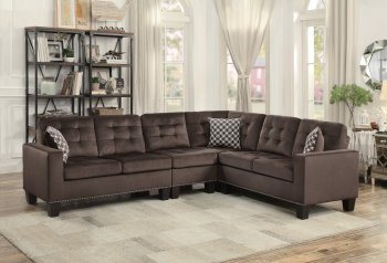 Latana Sectional Sofa 9957CH-SC in Chocolate by Homelegance [HESS-9957CH-SC-Latana]