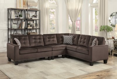 Latana Sectional Sofa 9957CH-SC in Chocolate by Homelegance