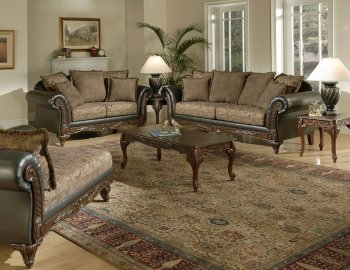 7685 Sofa in Chocolate Fabric w/Options [EGS-7685]